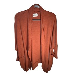 Pact Women’s Organic Cotton Orange Open Front Cardigan Small